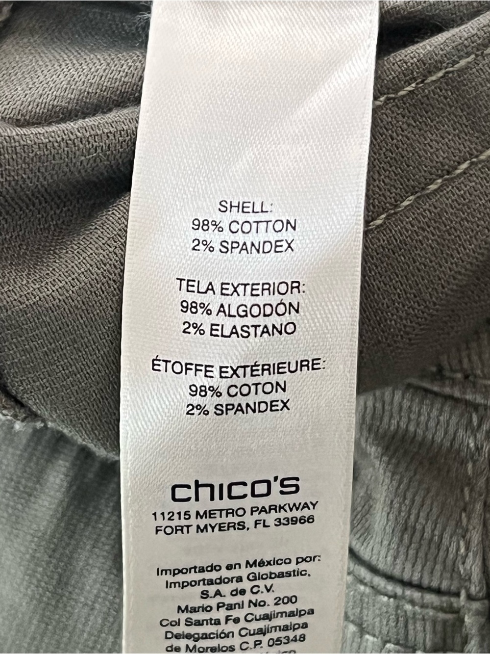 Chico's Army Green Ankle Tapered Cotton Pants Women’s Size XL - 3 - Cargo Pocket - Picture 5 of 9